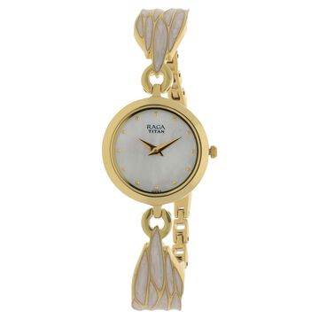 Titan Raga Moonlight Mother of Pearl Dial Women Watch With Metal Strap