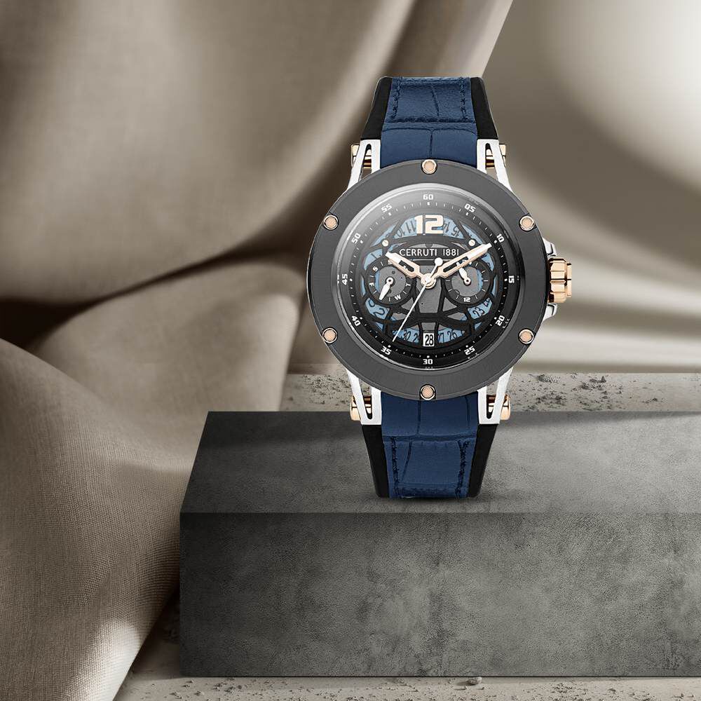 Buy Online Cerruti 1881 Blue Dial Silicone Strap Watch for Men ceciwgq2224802w Titan