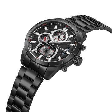 Police Quartz Multifunction Black Stainless Steel Strap for Men