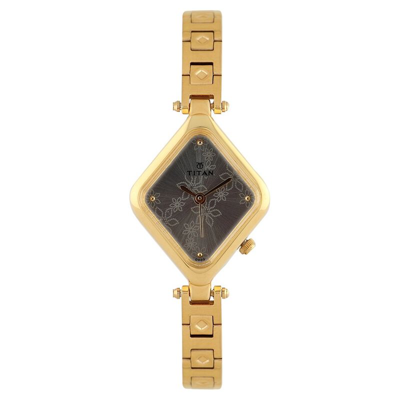 Titan Quartz Analog Silver Dial Stainless Steel Strap Watch for Women