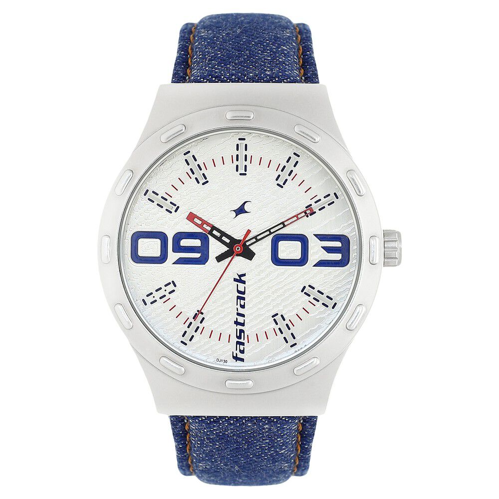 Buy Online Fastrack Denim Quartz Analog White Dial Denim Strap