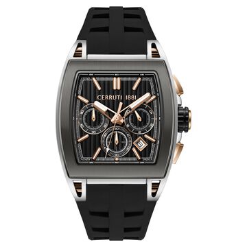 Cerruti 1881 Quartz Chronograph Black Dial Black Colour Silicone Strap Watch For Men