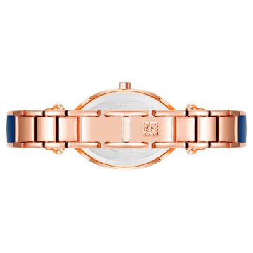 Anne Klein Quartz Analog Blue Dial Rose Gold Metal Strap Oval Shaped Watch For Women