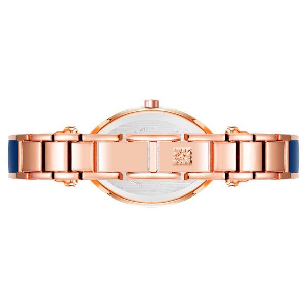 Anne Klein Quartz Analog Blue Dial Rose Gold Metal Strap Oval Shaped Watch For Women - image number 2