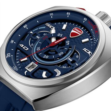 Ducati Quartz Chronograph Blue Dial Blue Silicone Strap Watch For Men
