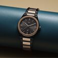Fastrack Vyb Nimbus Quartz Analog Blue Dial Two Toned Color Metal Strap Watch For Guys