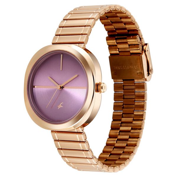 Fastrack 9 to Fine Analog with Purple Dial Metal Strap Watch for Girls - image number 2