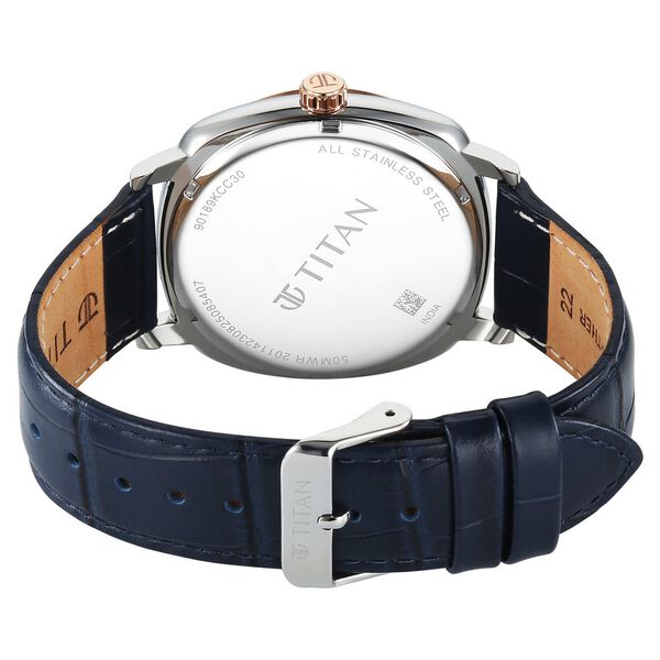 Titan Classique Suave Analog with Blue Dial Blue Leather Strap Watch for Men - image number 6