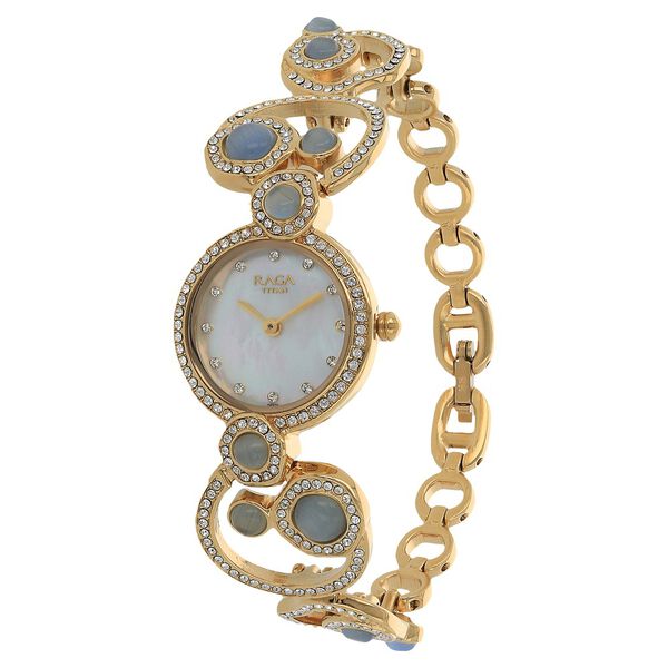 Titan Raga Moonlight Mother of Pearl Dial Women Watch With Metal Strap - image number 1