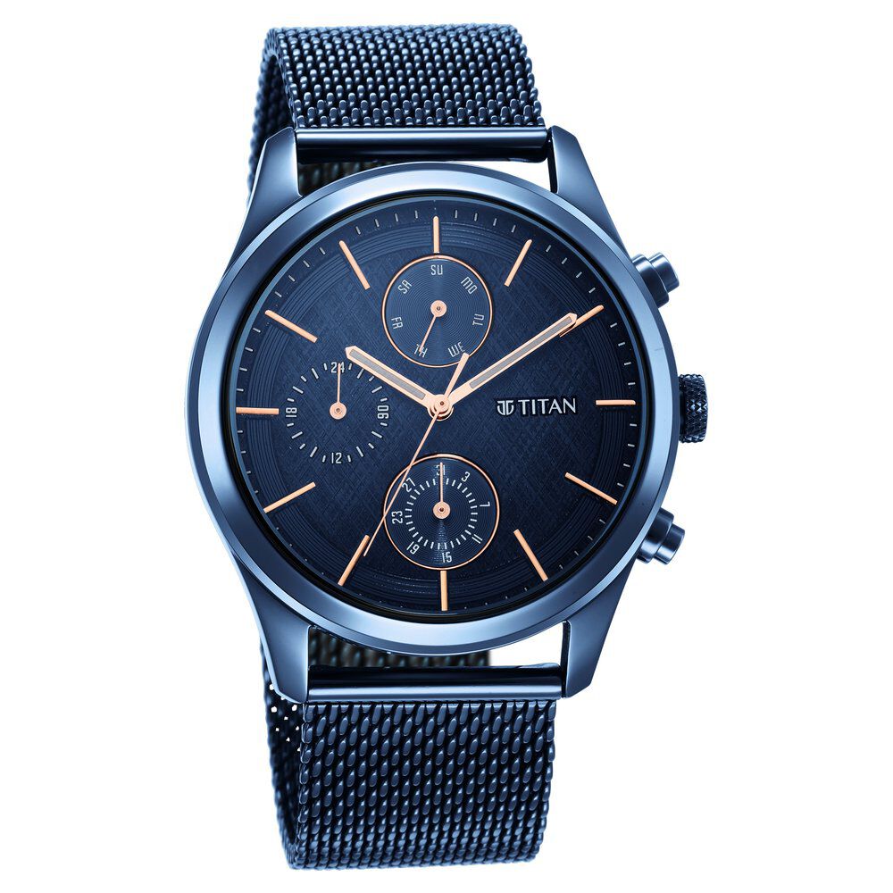 Titan blue dial watch new arrivals