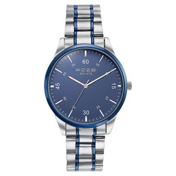 Sonata Poze Quartz Analog Blue Dial Stainless Steel Strap Watch For Men