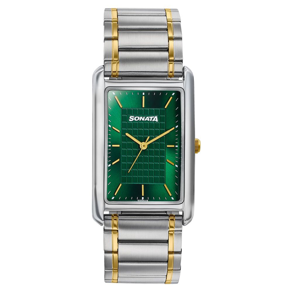 Sonata Ascent Green Rectangular Watch - Two-Tone-picture-24