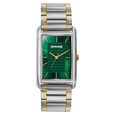 Sonata Ascent Gold Rectangular Watch with Brown Leather