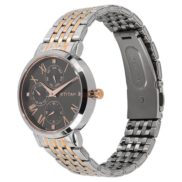 Titan Workwear Anthracite Dial Quartz Multifunction Stainless Steel Strap watch for Women - image number 1