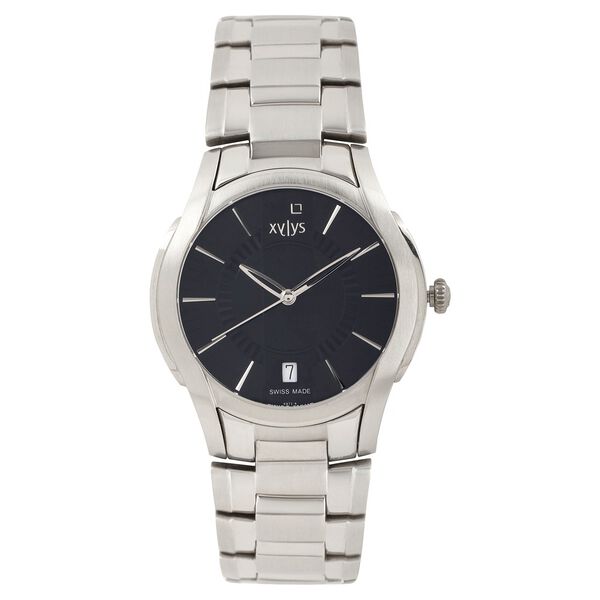 Xylys Swiss Analog with Date Silver Stainless Steel Strap and Black Dial Watch For Men - image number 0
