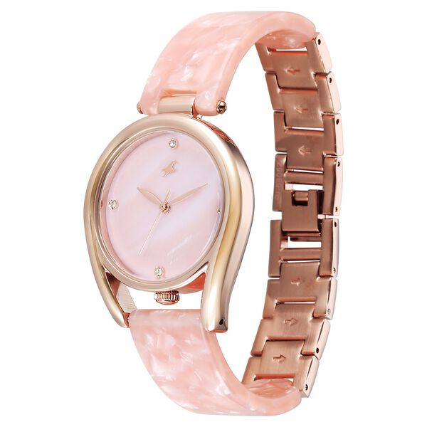 Buy Online Fastrack Younique Quartz Analog Pink Mother Of Pearl