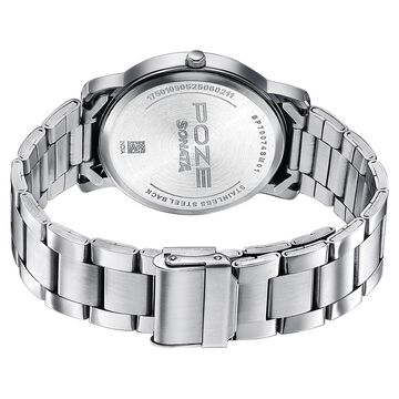 Sonata Poze Quartz Analog Champagne Dial Silver Colour Stainless Steel Strap Watch For Men