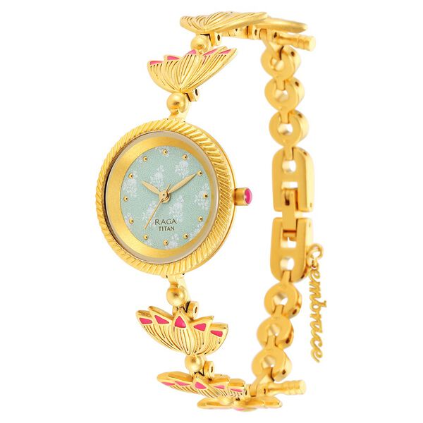 Titan Raga X Masaba Green Dial Analog Steel and Metal Strap watch for Women - image number 2