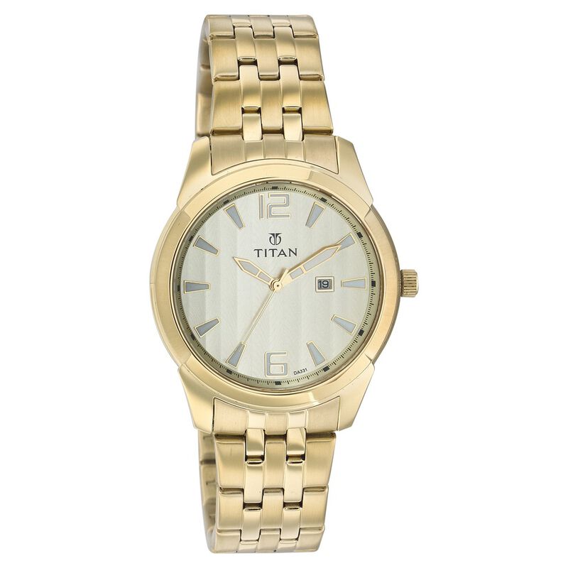 Titan Quartz Analog with Date Champagne Dial Watch for Men