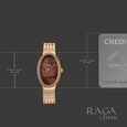 Titan Raga Glimmers Quartz Analog Brown Mother Of Pearl Dial Rose Gold Metal Strap Watch For Women - image number 3