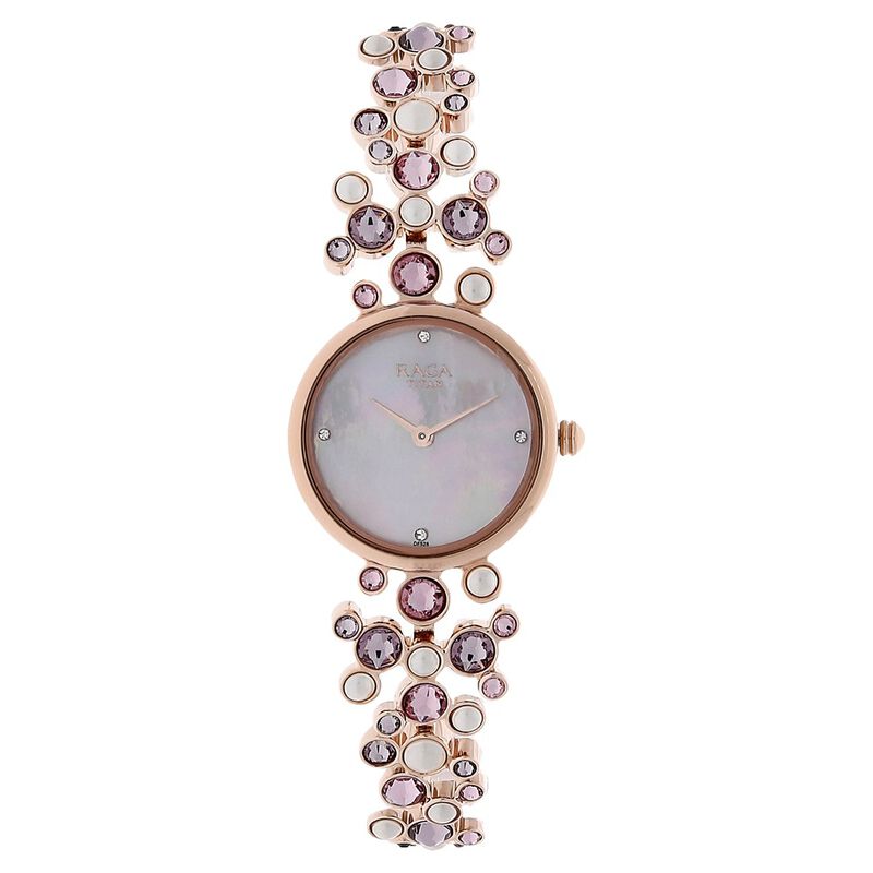 Titan Raga Moonlight Mother of Pearl Dial Women Watch With Metal Strap