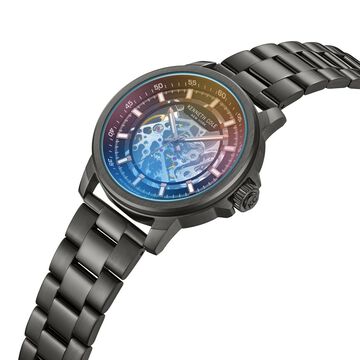 Kenneth Cole Automatic Grey Dial With Grey Stainless Steel & Silicone Strap Watch For Men