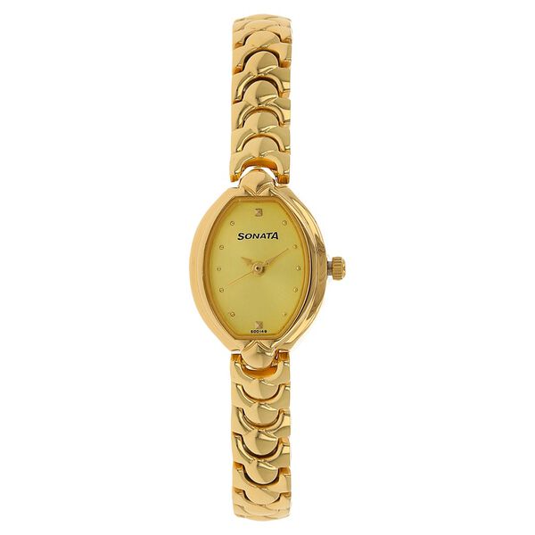 Sonata Quartz Analog Champagne Dial Metal Strap Watch for Women - image number 0