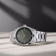 Titan Men's Eleganza Lumina Blue: Luminous Dial Watch with Sophisticated Link Metal Strap - image number 0