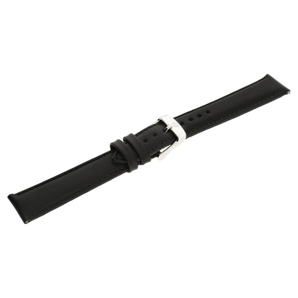 22 mm Black Genuine Leather Strap for Men - image number 3
