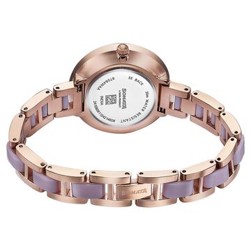 Sonata Wedding Edit Quartz Analog Purple Dial Stainless Steel With Acetate Strap Watch For Women