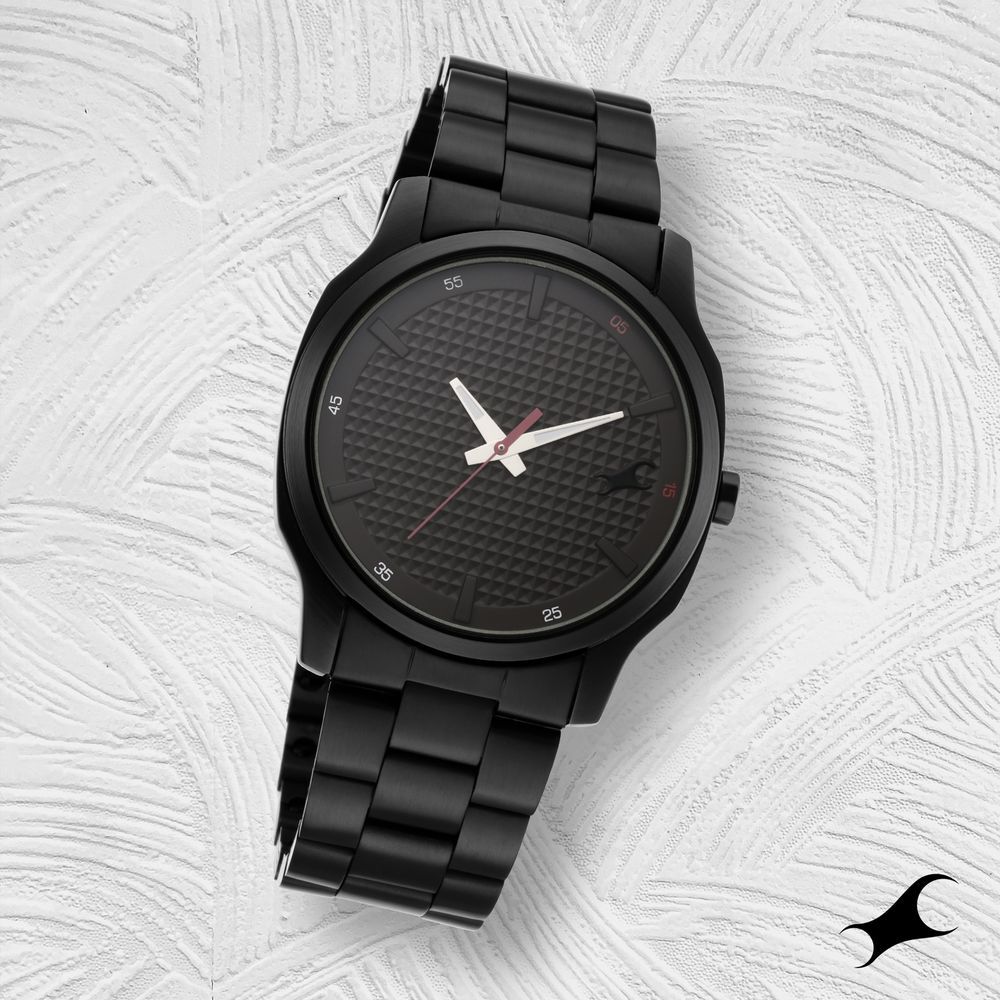 Buy Online Fastrack Stunners Quartz Analog Black Dial Metal Strap Watch for Guys nr3255nm01 Titan
