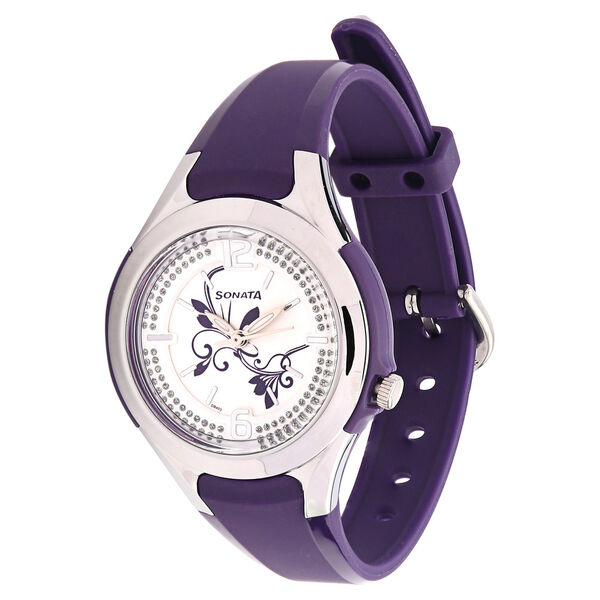 SF Quartz Analog White Dial Plastic Strap Watch for Women - image number 1