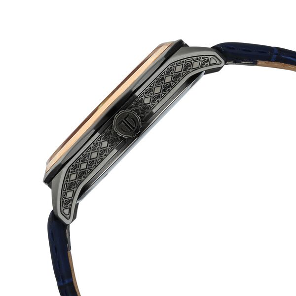 Titan Regalia Opulent Offset Second Hand Blue Dial Blue Leather Strap Watch For Men - image number 5