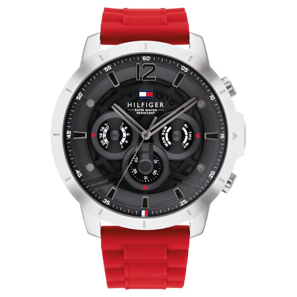 Tommy Hilfiger Quartz Multifunction Grey Dial Silicone Strap Watch for Men - image number 0