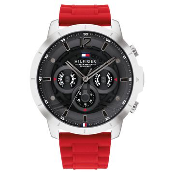 Tommy Hilfiger Quartz Multifunction Grey Dial Silicone Strap Watch for Men