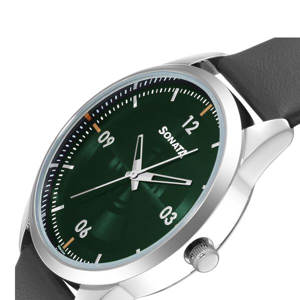 Sonata Force Quartz Analog Blue Dial Leather Strap Watch for Men - image number 4