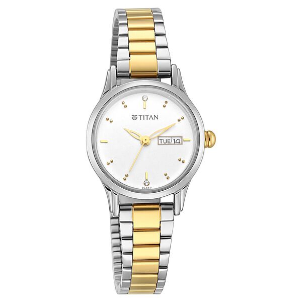 Titan Lagan Silver Dial Women Watch With Metal Strap - image number 0