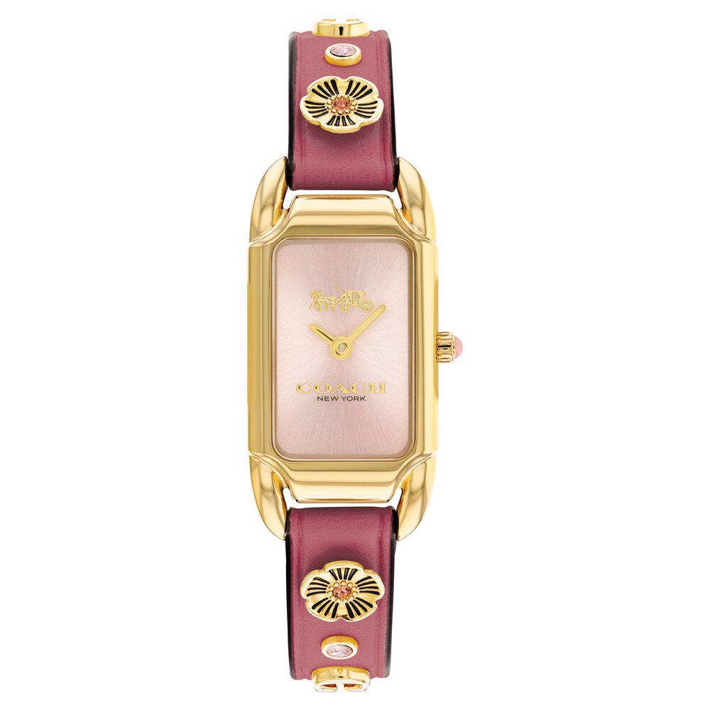 Buy Online Coach Quartz Analog Pink Dial Leather Strap Watch for Women co14504117w Titan