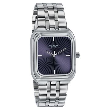 Poze By Sonata Quartz Analog Blue Dial Silver Metal Strap Watch For Men