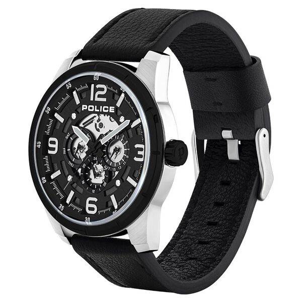 Police Quartz Multifunction Black Dial Leather Strap Watch for Men - image number 1