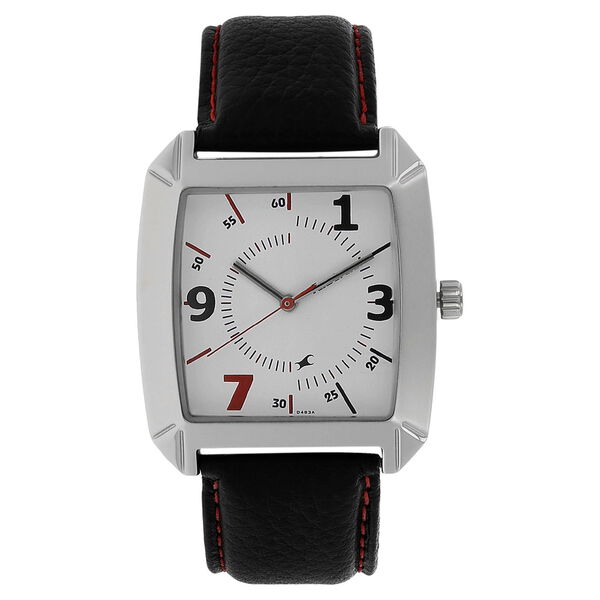 Fastrack Quartz Analog White Dial Leather Strap Watch for Guys - image number 0
