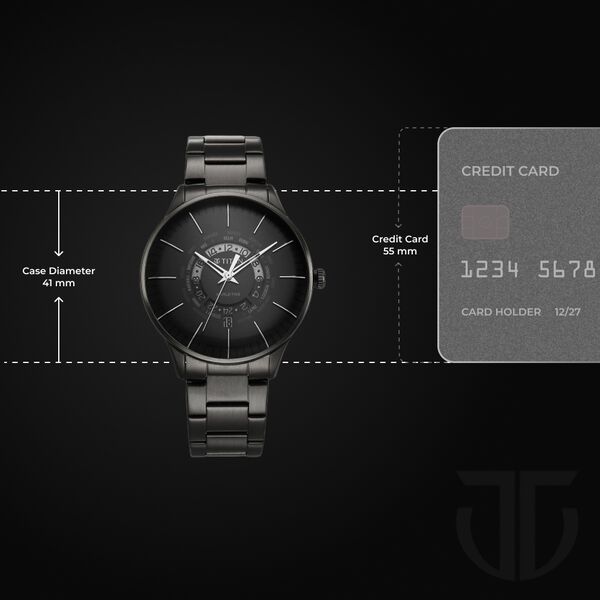 Titan Black Dial World Time with Date Stainless Steel Strap watch for Men - image number 2