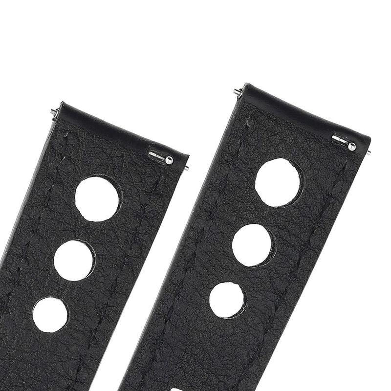 22 mm Black Genuine Leather Straps for Men - image number 4