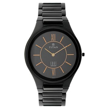 Titan Edge Ceramic Black Dial Analog Ceramic Strap watch for Men