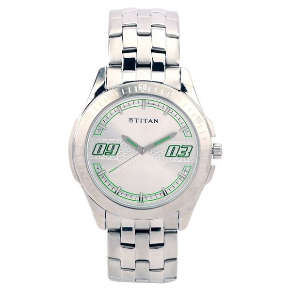 Titan Quartz Analog Silver Dial Stainless Steel Strap Watch for Men - image number 0