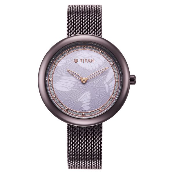 Glitz Purple Dial Stainless Steel Strap Watch for Women - image number 1