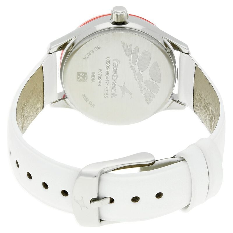 Fastrack Quartz Analog White Dial Leather Strap Watch for Girls - image number 3
