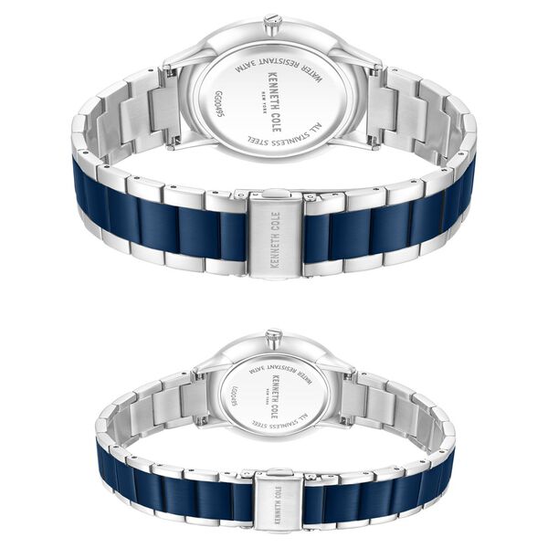 Kenneth Cole Quartz Analog Blue Dial Two Toned Stainless Steel Strap Watch For Couple - image number 5
