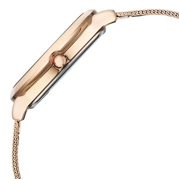 Vyb Charmer By Fastrack Quartz Analog Silver Dial Rose Gold Stainless Steel Strap Watch For Girls