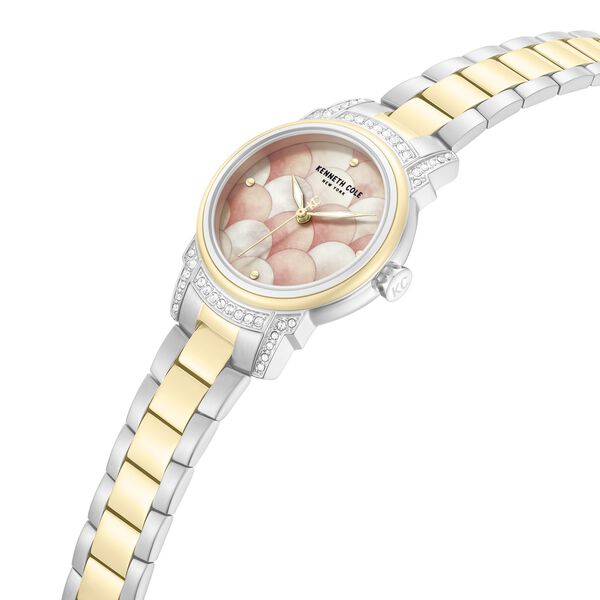 Kenneth Cole Quartz Analog Pink Mother of Pearl Dial Two Toned Stainless Steel Strap Watch For Women - image number 3